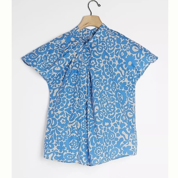 Anthropologie Rialta Twist-Front‎ Blouse by Blue Tassel - Picture 1 of 16